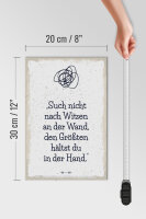 Holzschild Spruch Such nicht nach Witzen an der Wand 20x30cm
