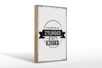 Holzschild Spruch lustig Zylinder statt Kinder 20x30cm
