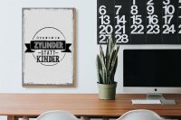 Holzschild Spruch lustig Zylinder statt Kinder 20x30cm