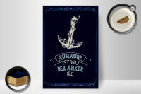 Holzschild Spruch Zuhause ist wo der Anker fällt 20x30cm