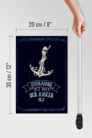 Holzschild Spruch Zuhause ist wo der Anker fällt 20x30cm