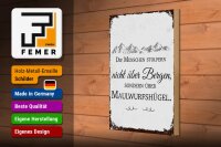 Holzschild Spruch Menschen stolpern nicht über Bergen 20x30cm