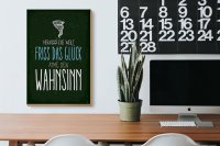 Holzschild Spruch Glück vergiss Welt atme Wahnsinn 20x30cm