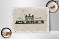 Holzschild Wandern Wanderkönig Krone Berge 30x20cm Geschenk