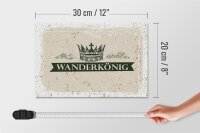 Holzschild Wandern Wanderkönig Krone Berge 30x20cm Geschenk