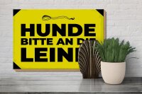 Holzschild Hundeschild Hunde bitte an die Leine 30x20cm