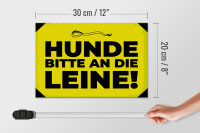 Holzschild Hundeschild Hunde bitte an die Leine 30x20cm