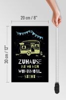 Holzschild Spruch Zuhause ist wo mein Wohnmobil 20x30cm
