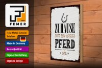 Holzschild Spruch Zuhause ist wo mein Pferd ist 20x30cm