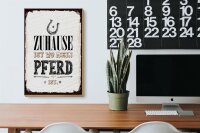 Holzschild Spruch Zuhause ist wo mein Pferd ist 20x30cm