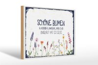 Holzschild Spruch schöne Blumen wachsen langsam 30x20cm