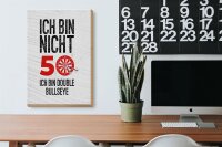 Holzschild Spruch Dart bin nicht 50 Double Bullseye 20x30cm