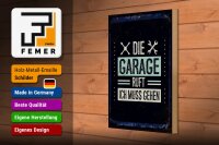 Holzschild Spruch Die Garage ruft ich muss gehen 20x30cm