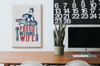 Holzschild Spruch Pinup Proud mechanic wife 20x30cm