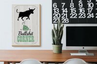 Holzschild Spruch Bullshit Corner Stier 20x30cm Wanddeko