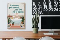 Holzschild Spruch Bad Soak away your Troubles Bath 20x30cm