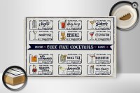 Holzschild Fresh Cocktails Mojito Maragrita 30x20cm