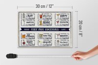 Holzschild Fresh Cocktails Mojito Maragrita 30x20cm