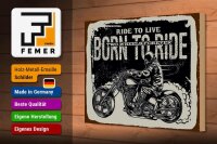 Holzschild Spruch Ride to live Born to ride 30x20cm