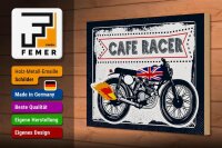 Holzschild Motorcycle Cafe Racer Motorrad UK 30x20cm