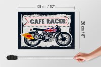 Holzschild Motorcycle Cafe Racer Motorrad UK 30x20cm