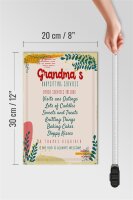 Holzschild Spruch Grandma´s Babysitting services 20x30cm