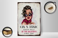Holzschild Spruch Gin & Tonic Served Daily Milsted´s 20x30cm