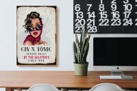 Holzschild Spruch Gin & Tonic Served Daily Milsted´s 20x30cm