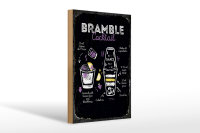 Holzschild Rezept Bramble Cocktail Recipe 20x30cm Geschenk