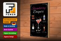 Holzschild Rezept Strawberry Daiquiri Cocktail 20x30cm