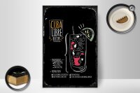 Holzschild Rezept Cuba Libre Cocktail Recipe 20x30cm