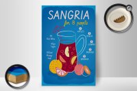 Holzschild Rezept Sangria Recipe for 8 people 20x30cm