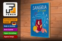 Holzschild Rezept Sangria Recipe for 8 people 20x30cm