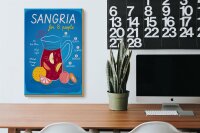 Holzschild Rezept Sangria Recipe for 8 people 20x30cm