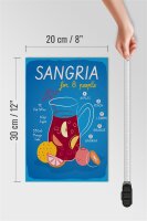 Holzschild Rezept Sangria Recipe for 8 people 20x30cm