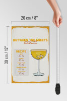 Holzschild Rezept Between the Sheets Cocktail Recipe 20x30cm