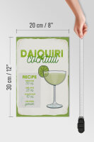 Holzschild Rezept Daiquiri Cocktail Recipe 20x30cm Geschenk