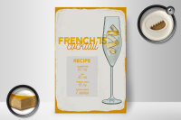 Holzschild Rezept French 75 Cocktail Recipe 20x30cm