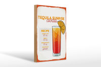 Holzschild Rezept Tequila Sunrise Cocktail Recipe 20x30cm
