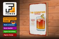 Holzschild Rezept The Godfather Cocktail Recipe 20x30cm