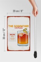 Holzschild Rezept The Godfather Cocktail Recipe 20x30cm