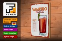 Holzschild Rezept Vampiro Cocktail Recipe Tequila 20x30cm