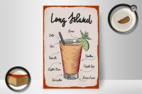Holzschild Rezept Long Island Cocktail Recipe 20x30cm