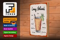 Holzschild Rezept Long Island Cocktail Recipe 20x30cm
