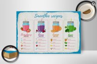 Holzschild Rezept Smoothie Recipe Berry Orange 30x20cm