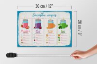 Holzschild Rezept Smoothie Recipe Berry Orange 30x20cm
