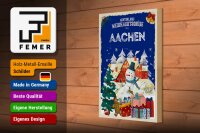 Holzschild Weihnachtsgrüße AACHEN Geschenk Fest 20x30cm