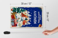 Holzschild Weihnachtsgrüße AACHEN Geschenk Fest 20x30cm