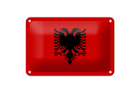 Blechschild Flagge Albanien 18x12cm Flag of Albania