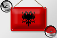 Blechschild Flagge Albanien 18x12cm Flag of Albania